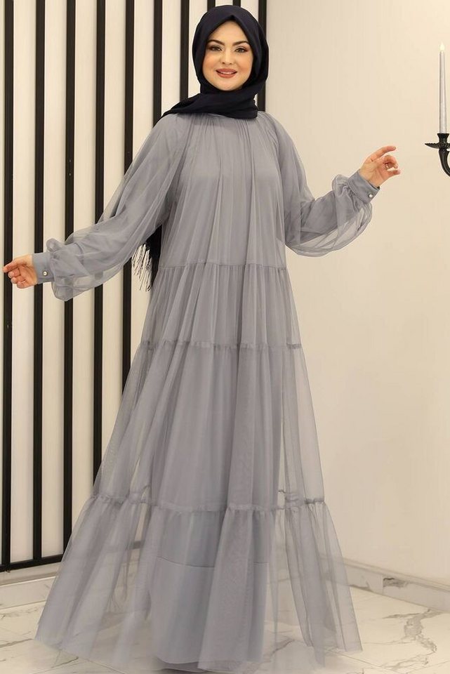 Modavitrini Tüllkleid Relax Abaya Abiye Damen Abendkleid Hijab Kleid Modest Fashion von Modavitrini
