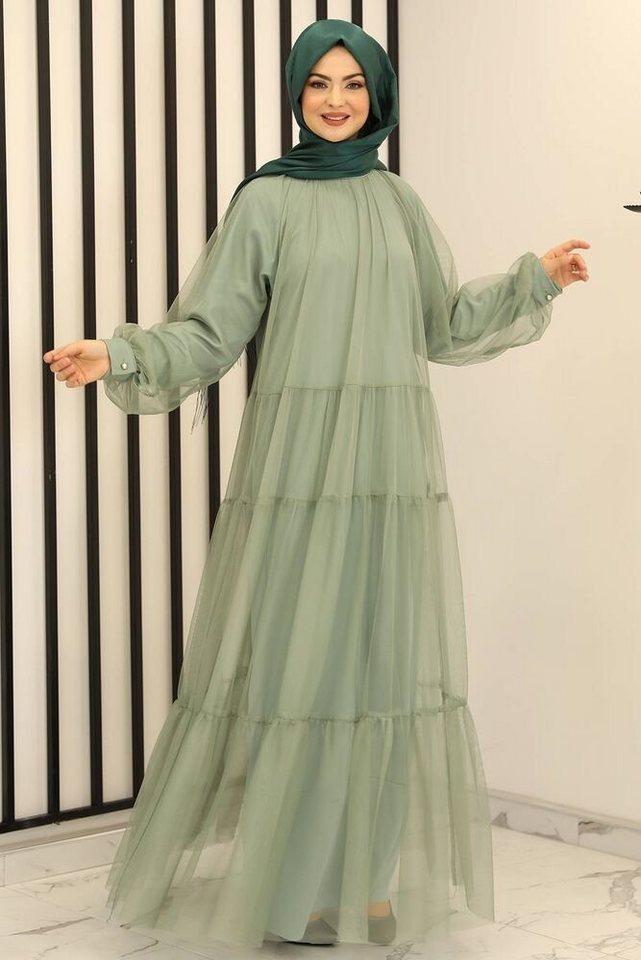 Modavitrini Tüllkleid Relax Abaya Abiye Damen Abendkleid Hijab Kleid Modest Fashion von Modavitrini