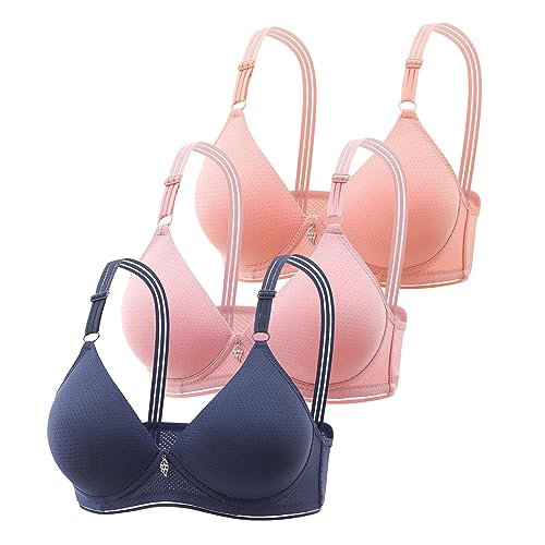 3er Pack BHS Damen Ohne Bügel Push Up BH Set Frauen Sexy Bustier Crop Top Sport-BHS Trainings-BH mit verstellbarem für Alltag Yoga Fitness Sport Outdoor von Modaworld