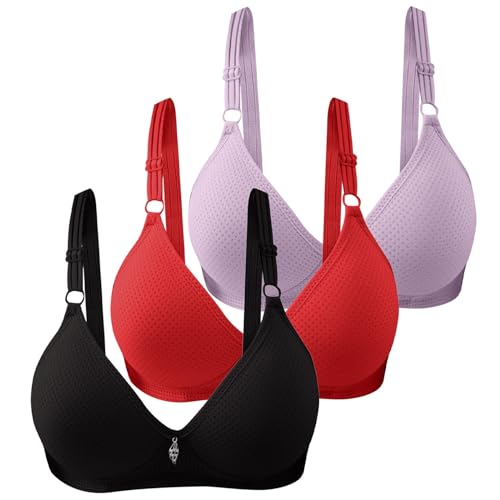 3er Pack BHS Damen Ohne Bügel Push Up BH Set Frauen Sexy Bustier Crop Top Sport-BHS Trainings-BH mit verstellbarem für Alltag Yoga Fitness Sport Outdoor von Modaworld