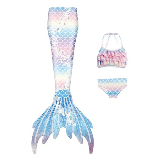 3er-Packung Mädchen Monoflossen Mit Ozean-Glitzer-Dekoration Cosplay Perfekt für Pool und Meer von Modaworld