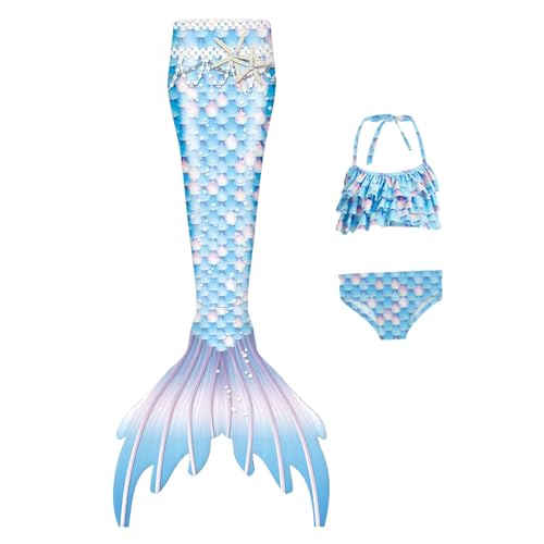 3er-Packung Mädchen Monoflossen Mit Ozean-Glitzer-Dekoration Cosplay Perfekt für Pool und Meer von Modaworld