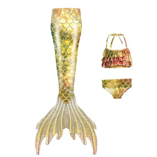 3er-Packung Mädchen Monoflossen Mit Ozean-Glitzer-Dekoration Cosplay Perfekt für Pool und Meer von Modaworld