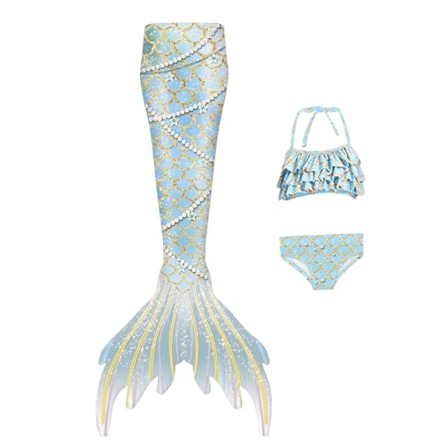 3er-Packung Mädchen Monoflossen Mit Ozean-Glitzer-Dekoration Cosplay Perfekt für Pool und Meer von Modaworld