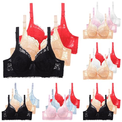 3pc BH Damen Sexy Dessous BH für Große und Kleine Brüste Unterwäsche für Frauen Komfort BH von Modaworld