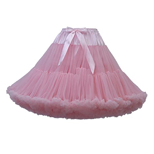 Damen Elastische Taille Tüll Petticoat Tutu Party Mehrschichtiger Puffy Cosplay Rock Unterrock, Länge 55 cm, Taille 52-112 cm Tüllrock von Modaworld