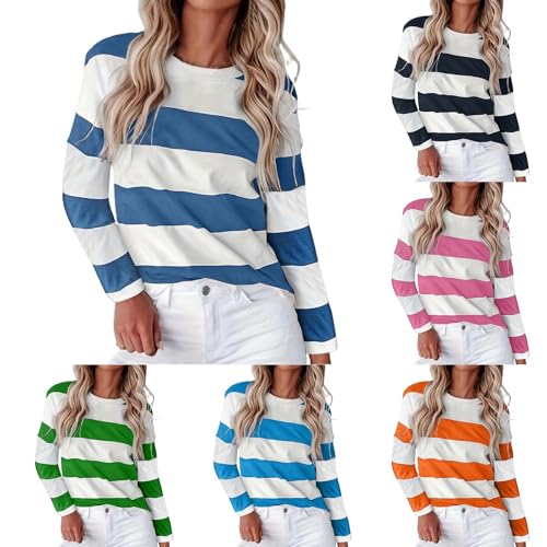 Damen Langarm Rundhals Freizeit T Shirts Blusen Sweatshirts Tunika Tops für den Winter von Modaworld
