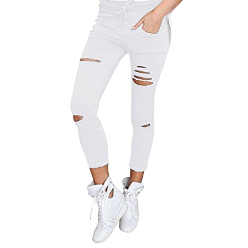 Damen Sommer Reiten Jogginghose Beiläufig Hohe Taille Stretch Hose Leggings Draussen Fitness Loch Einfarbig Lange Yoga-Hose Sporthose von Modaworld