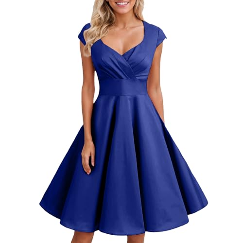 Damen Vintage Retro 1950er Cocktaikleid A-Line Swing Festlich Midilang Kleid von Modaworld