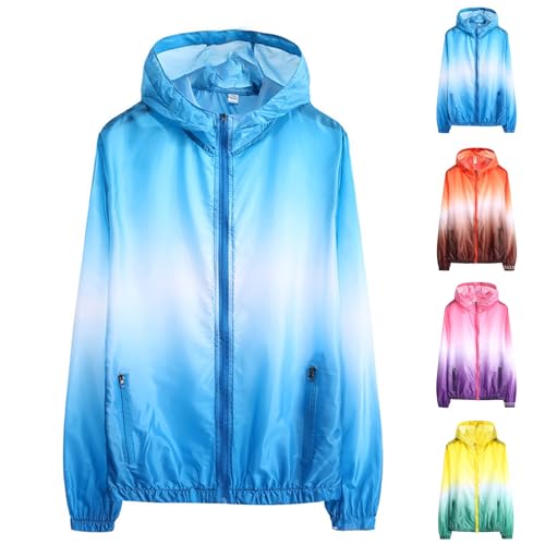 Herren Sonnenschutz Jacke Hoodie Tie Dry Langarm Outdoor Wandern Sportlich Performance Shirt Angeln Langarm von Modaworld