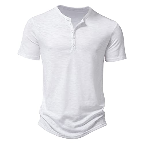 Herren Tshirts Vintage 3D Drucken T-Shirt Henley-Shirt lässige Kurzarm V-Ausschnitt Tshirts Kurze Ärmel,Sommer Blusen Tops zuknöpfen Kurze Shirts Ärmel Mode Bluse Sportshirt von Modaworld