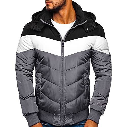 Jacke Herren Übergangsjacke Mit Kapuze Daunenjacke Leicht Winterjacke Jungen Steppjacke Winter Wintermantel Warm Anorak Outdoor Mod Parka Zip von Modaworld