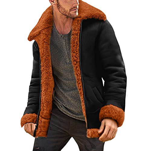 Lederjacken Herren Mantel Echtes Leder Stehkragen Motorrad Militär Fliegerjacke Bomberjacke Gefüttert Blouson Motorradjacke Übergangsjacke Vintage Warm Wasserdicht Jacke Windbreaker Winterjacke von Modaworld