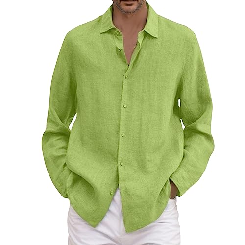 Leinenhemd Herren Hemd Sommer Kurzarm Sommerhemd Männer Regular Fit Freizeithemd Bequem Oberteile Modisches Sommerhemden Loose Fit Hemden Leichte Atmungsaktives Leinenshirt Leinen Businesshemd von Modaworld