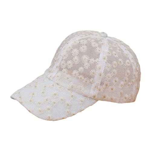 Modaworld Baseball Cap Damen Spitze Mesh Basecap Atmungsaktiv Sonnenschutz Kappe Sport Reine Farbe Baseboard Baseballkappe Cotton Cap für Tennis Golf Reisen Schildkappe Schirmmütze Cappy von Modaworld
