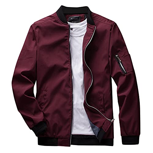 Modaworld Bomberjacke Herren Leichtes Blouson Sommerjacke mit Gestreiftem Bund Innentasche Herbst Bomber Jacke von Modaworld