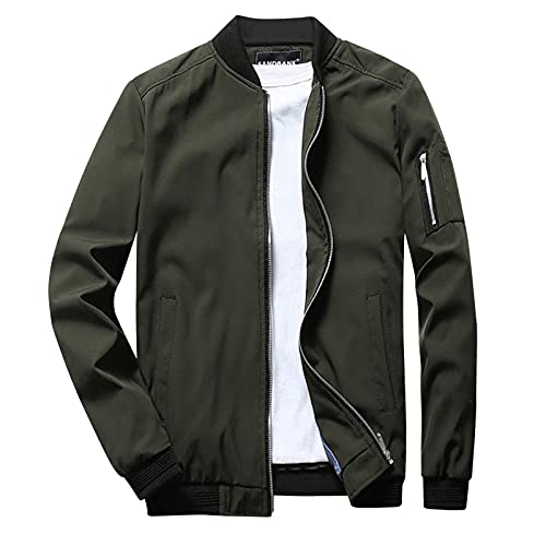 Modaworld Bomberjacke Herren Leichtes Blouson Sommerjacke mit Gestreiftem Bund Innentasche Herbst Bomber Jacke von Modaworld