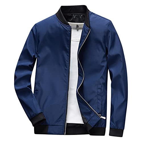 Modaworld Bomberjacke Herren Leichtes Blouson Sommerjacke mit Gestreiftem Bund Innentasche Herbst Bomber Jacke von Modaworld