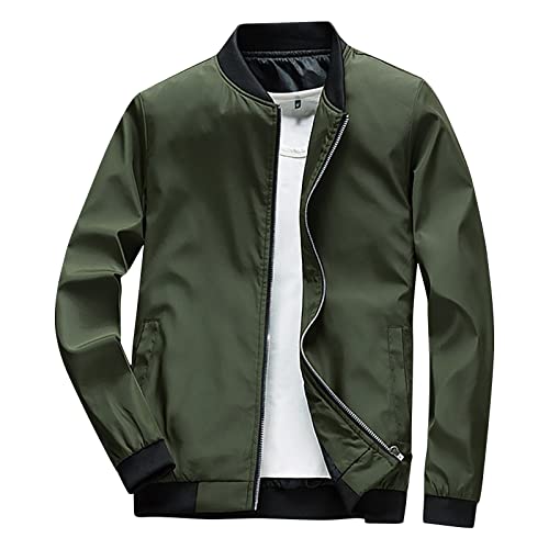 Modaworld Bomberjacke Herren Leichtes Blouson Sommerjacke mit Gestreiftem Bund Innentasche Herbst Bomber Jacke von Modaworld