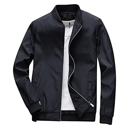 Modaworld Bomberjacke Herren Leichtes Blouson Sommerjacke mit Gestreiftem Bund Innentasche Herbst Bomber Jacke von Modaworld