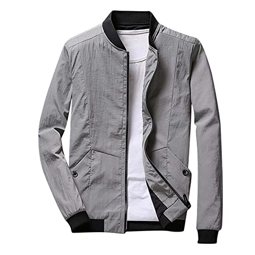 Modaworld Bomberjacke Herren Leichtes Blouson Sommerjacke mit Gestreiftem Bund Innentasche Herbst Bomber Jacke von Modaworld