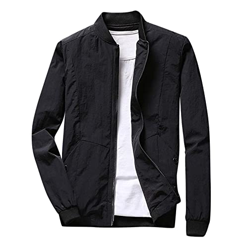 Modaworld Bomberjacke Herren Leichtes Blouson Sommerjacke mit Gestreiftem Bund Innentasche Herbst Bomber Jacke von Modaworld