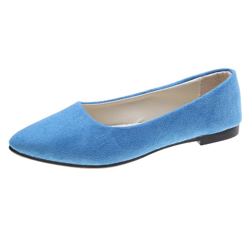Modaworld Damen Ballerinas mit Rundkappe Flache Slip-On Schuhe Superweich für Komfort Bequem für Spaziergänge Niedriger Keilabsatz Lässiger Stil von Modaworld