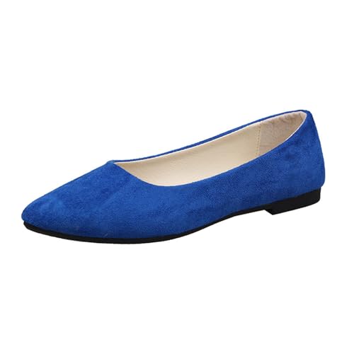 Modaworld Damen Ballerinas mit Rundkappe Flache Slip-On Schuhe Superweich für Komfort Bequem für Spaziergänge Niedriger Keilabsatz Lässiger Stil von Modaworld
