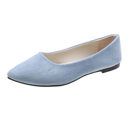 Modaworld Damen Ballerinas mit Rundkappe Flache Slip-On Schuhe Superweich für Komfort Bequem für Spaziergänge Niedriger Keilabsatz Lässiger Stil von Modaworld