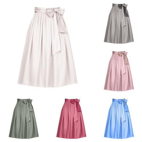Modaworld Damen Dirndl Midi Dirndlschürzen Hochzeit Mittelalter Oktoberfest Trachtenrock Festlich Dirndlrock Plisseerock Für Bayrische Tracht von Modaworld