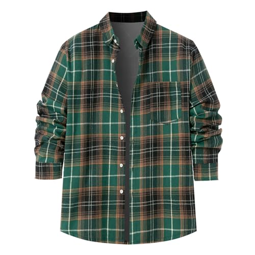 Modaworld Hemd Herren Kariert Hemd Baumwolle Langarm Arbeitshemd Regular fit Holzfäller Karohemd with Doppeltasche von Modaworld