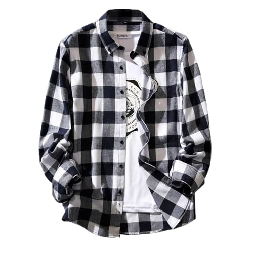 Hemd Herren Kariert Hemd Baumwolle Langarm Arbeitshemd Herren Regular fit Shirt Holzfäller Karohemd von Modaworld