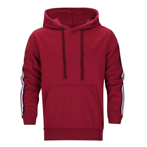 Modaworld Herren Kapuzenpullover Raglan Hoodie Herren Pullover Regular mit Kapuze Casual Sweatshirt Classic Farbabstimmung Hoody von Modaworld