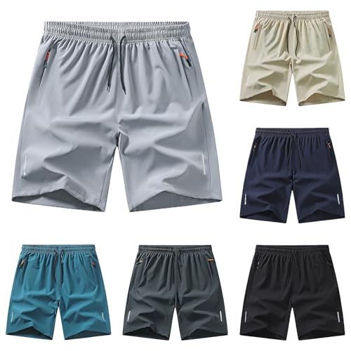 Modaworld Herren Shorts Kurze Sporthose Baumwolle Stretchstoff mit Reißverschluss Sommer Hosen von Modaworld