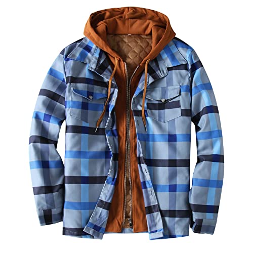 Modaworld Holzfällerhemd Arbeitshemd Flanellhemd Jacke Kariert Thermohemd Gefüttert Arbeitshemd Hemdjacken Fleecefutter Schützendem Innenfutter Holzfällerhemd Freizeithemd von Modaworld
