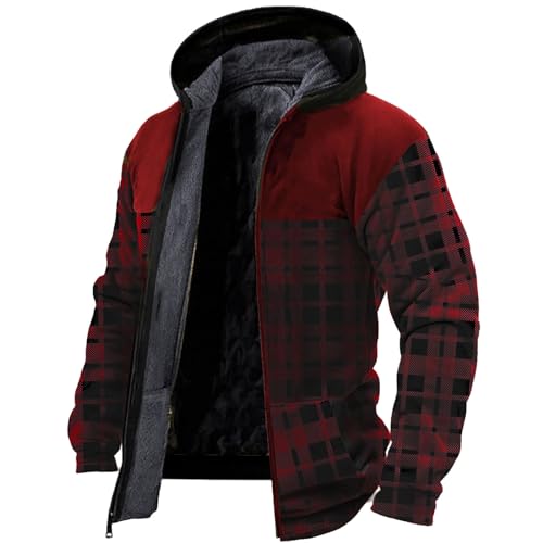 Modaworld Holzfällerhemd Herren Kariert Flanellhemd Gefüttert Thermohemd Langarm Winter Hemdjacke Karo Flanell Holzfäller Jacke von Modaworld