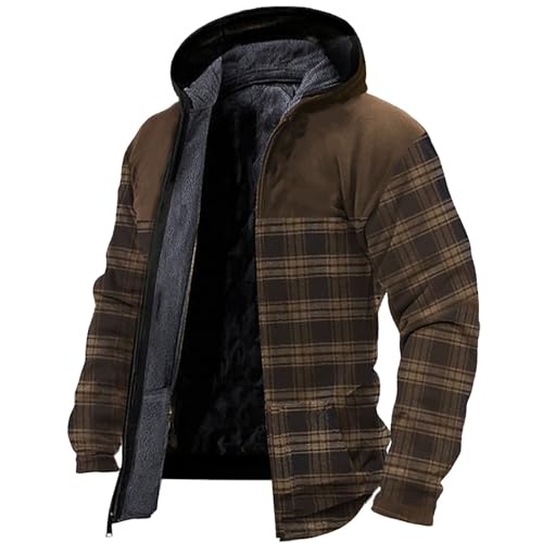 Modaworld Holzfällerhemd Herren Kariert Flanellhemd Gefüttert Thermohemd Langarm Winter Hemdjacke Karo Flanell Holzfäller Jacke von Modaworld