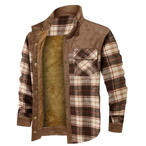 Modaworld Holzfällerhemd Herren Kariert Flanellhemd Gefüttert Thermohemd Langarm Winter Hemdjacke Karo Flanell Holzfäller Jacke von Modaworld