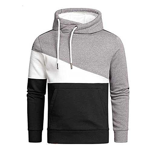 Modaworld Hoodie Herren Kapuzenpullover Patchwork Sweatshirts Casual Langarm Hoody Pullover Tops mit Kängurutaschen Modaworld Hoodie Herren Kapuzenpullover Patchwork Sweatshirts Casual Langarm Hoody Pullover Tops mit Kängurutaschen von Modaworld