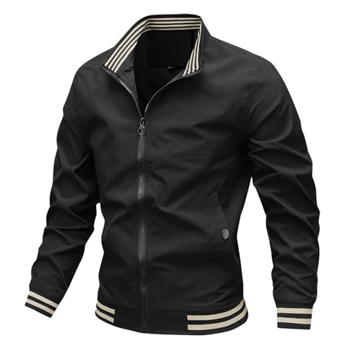 Modaworld Jacken Herren Leichte Jacke Langarm Mäntel Männer Bomberjacke Casual Sportjacke Übergangsjacke Outdoorjacke für Business Freizeit Sommerjacken Windjacke Gepolsterte Herrenjacke von Modaworld