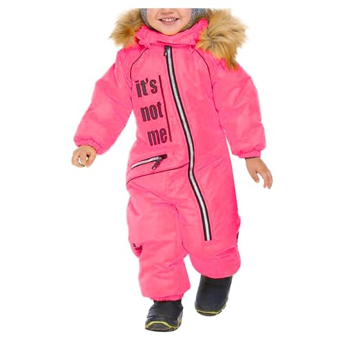 Kinder Skianzug Jungen mit Kapuze Winddichte Wasserdichte Schneeoverall Mädchen Warmer Schneeanzug Skioverall mit Reflektierenden Streifen von Modaworld