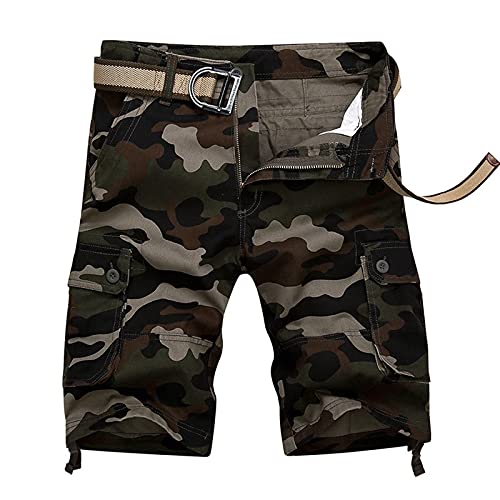 Modaworld Kurze Hosen Herren Camouflage Cargo Shorts Herren Baumwolle Kurze Hosen Tarnfarben Shorts Reissverschluss Bermuda Herren Cargo Shorts von Modaworld