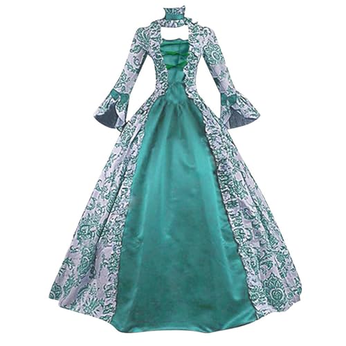 Modaworld Mittelalter Renaissance Kostüm für Damen Vintage Lange Kleider Bodenlanges Abendkleid Elegant Gothic Kleid Viktorianisches Prinzessin Kleidung Barock Rokoko Kostüm Karneval Partykleid von Modaworld