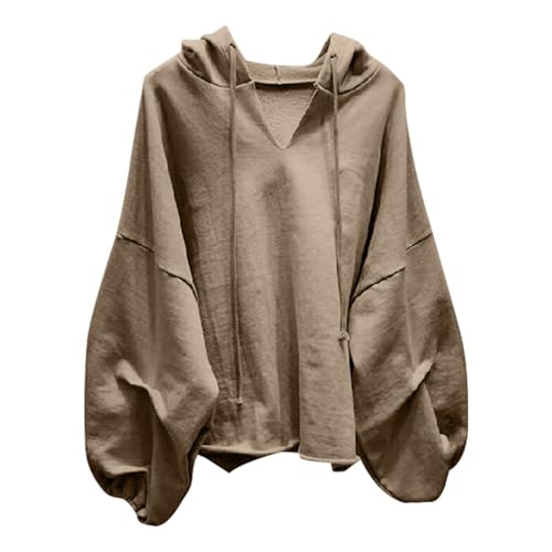 Modaworld Pullover Damen Hoodie Langarm V Ausschnitt Pullover Sweatshirt Kapuzenpullover Einfarbig Damen Drawstring Top Modaworld Pullover Damen Hoodie Langarm V Ausschnitt Pullover Sweatshirt Kapuzenpullover Einfarbig Damen Drawstring Top von Modaworld
