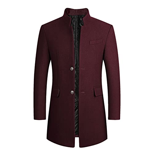 Modaworld Sakko Herren Sportlich Anzugjacke Slim Fit Business Blazer Elegante Luxus Freizeit Jackett Business Stehkragen Wollmantel Sakko für Party Hochzeit Festlich Abschlussball von Modaworld