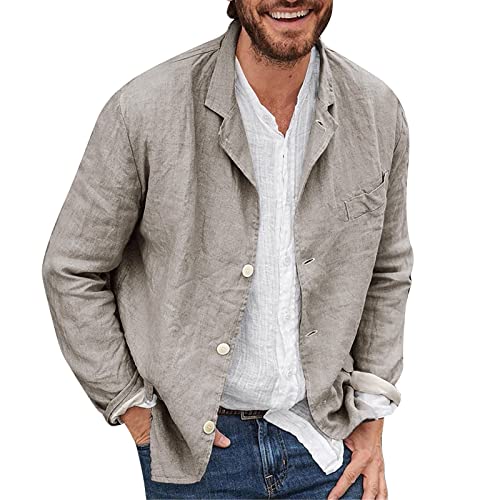 Modaworld Sommerjacke Herren Leicht Sportlich: Leinenjacke Herren Sommer Übergangsjacke Langarm Hemdjacke Einfarbig Leinenhemd Mit Knopfleiste Herrenjacke Basic Freizeithemd/Strickjacke/Trachtenjacke Modaworld Sommerjacke Herren Leicht Sportlich: Leinenjacke Herren Sommer Übergangsjacke Langarm Hemdjacke Einfarbig Leinenhemd Mit Knopfleiste Herrenjacke Basic Freizeithemd/Strickjacke/Trachtenjacke von Modaworld