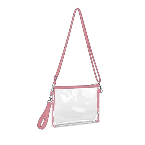 Modaworld Transparente Umhängetasche für Damen - Durchsichtige Wasserdichte Crossbody Tasche mit Abnehmbarem Verstellbarem Schulterriemen und Aufbewahrungstasche von Modaworld