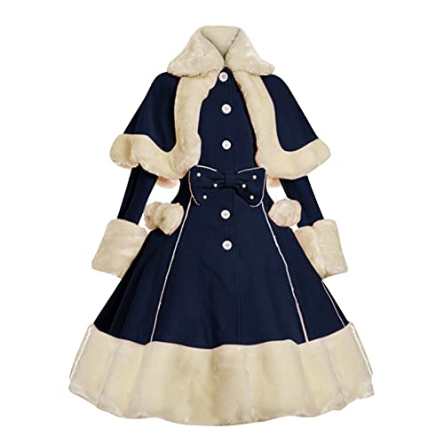 Modaworld Viktorianische Maxikleider Damen Winter Mittelalter Kleid Rokoko Barock Prinzessin Mittelalterliches Kleidung Renaissance Karneval Cosplay Kostüm Prinzessinen Kleid von Modaworld
