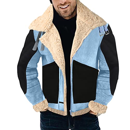 Modaworld Wildlederjacke Herren Winter Winterjacke Herren Mit Fell Hochwertiges Stehkragen Lederjacke Bomberjacke Winter Lammfell Mantel Trucker Jeansjacke Feldjacke MilitäRmantel ÜBerzieher von Modaworld