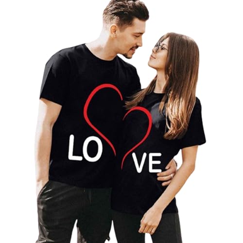 Partner T-Shirt Damen und Herren Paar Shirt für Verliebte Paar T-Shirt Partnergeschenke bestes Geburtstagsgeschenk Partner Look Paar Geschenke Valentinstagsgeschenk Geschenke für Männlich von Modaworld